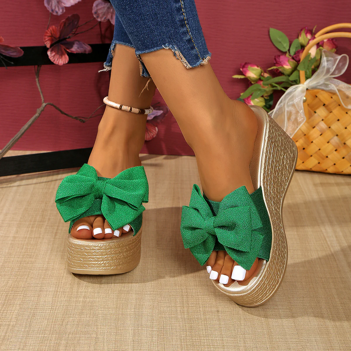 Bootara Women¡¯s BowBella Platform Wedge Sandals ¨C Chunky Flatform Summer Shoes