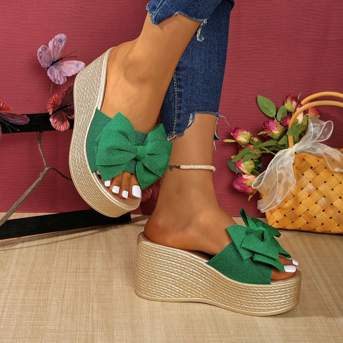 Bootara Women¡¯s BowBella Platform Wedge Sandals ¨C Chunky Flatform Summer Shoes