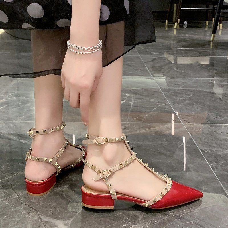 Women¡¯s Studded Pointed Toe Low Heels