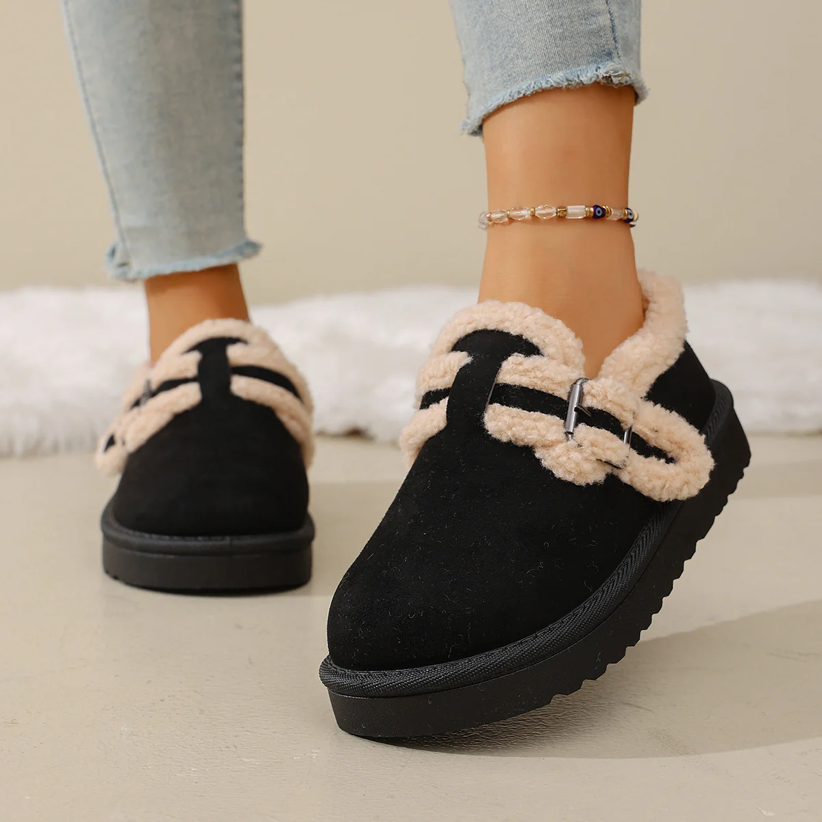 Women's BerryBirk Cozy Clogs ¨C Retro Faux Fur Platform Snow Boots