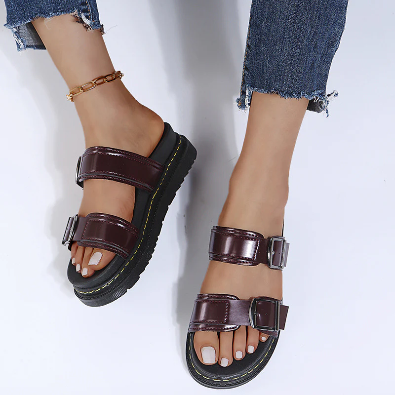 Women's Coastal Gladiator Sandals ¨C Sporty Platform Slide with Contoured Footbed