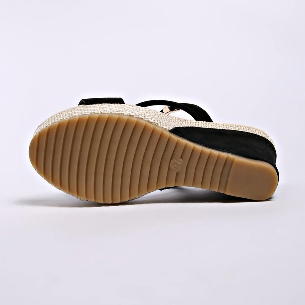 Women¡¯s VelvetAir Ankle-Strap Platform Wedge Sandals ¨C Breathable Suede Elegant Shoes