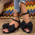 Women¡¯s Grace Flat Sandals ¨C Bow Detail Soft Sole Casual Beach Sandals
