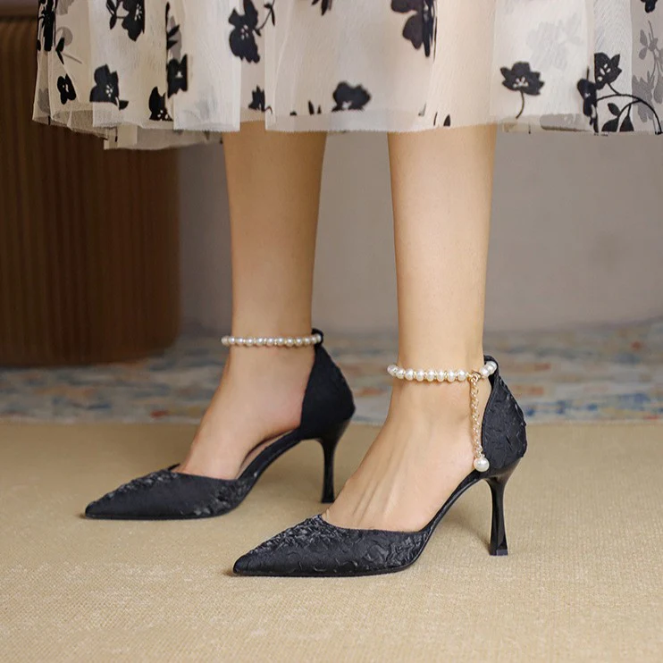 Women¡¯s Am¨¦lie Minimalist Buckle Strap Pointed-Toe High Heels ¨C Slim Stiletto Office & Evening Shoes