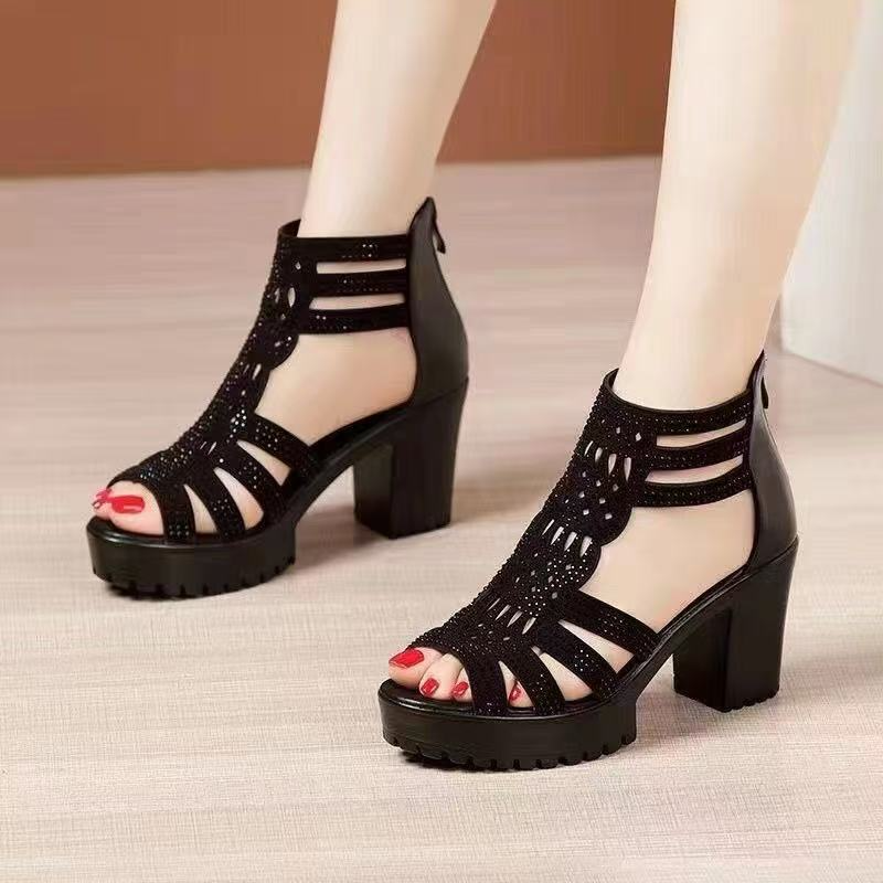 Women¡¯s Alviera Peep-Toe Platform Block Heel Sandals ¨C Soft Sole Roman Style Versatile Chic Sandals