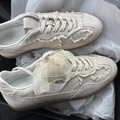Women¡¯s Verona Lace Leather German Trainer Sneakers ¨C Retro Lightweight Casual Trainers