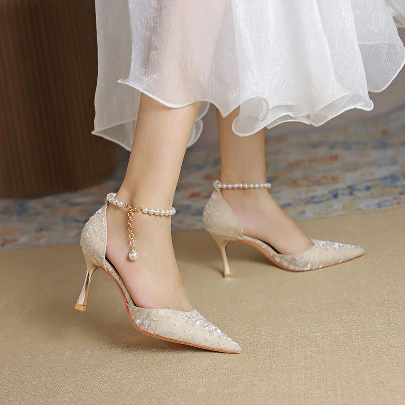 Women¡¯s Am¨¦lie Minimalist Buckle Strap Pointed-Toe High Heels ¨C Slim Stiletto Office & Evening Shoes