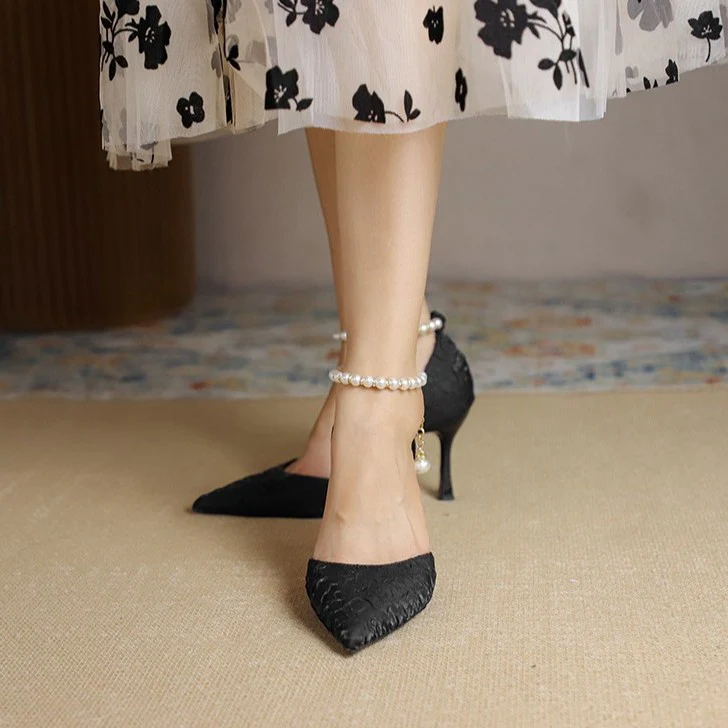 Women¡¯s Am¨¦lie Minimalist Buckle Strap Pointed-Toe High Heels ¨C Slim Stiletto Office & Evening Shoes