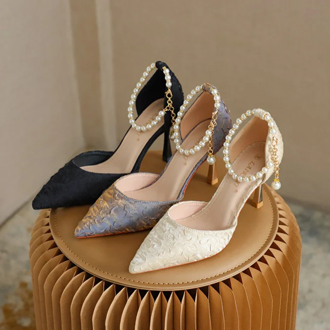 Women¡¯s Am¨¦lie Minimalist Buckle Strap Pointed-Toe High Heels ¨C Slim Stiletto Office & Evening Shoes