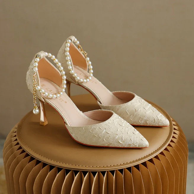 Women¡¯s Am¨¦lie Minimalist Buckle Strap Pointed-Toe High Heels ¨C Slim Stiletto Office & Evening Shoes