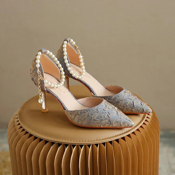 Women¡¯s Am¨¦lie Minimalist Buckle Strap Pointed-Toe High Heels ¨C Slim Stiletto Office & Evening Shoes