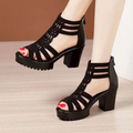 Women¡¯s Alviera Peep-Toe Platform Block Heel Sandals ¨C Soft Sole Roman Style Versatile Chic Sandals