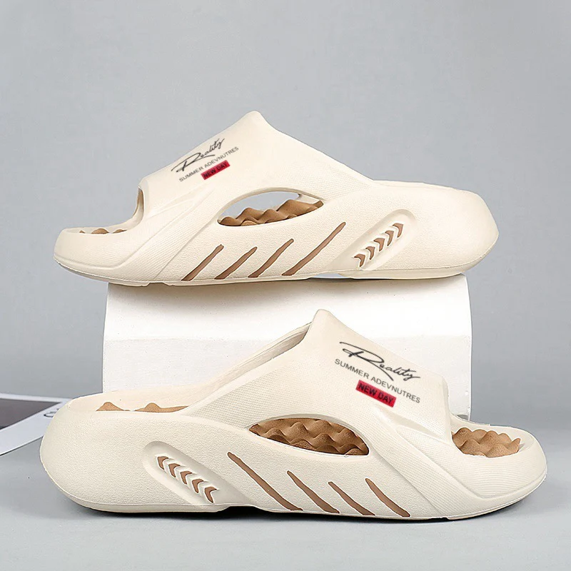 Unisex Atlas Logo Slides ¨C Street Style Cushioned Anti-Slip Beach Sandals