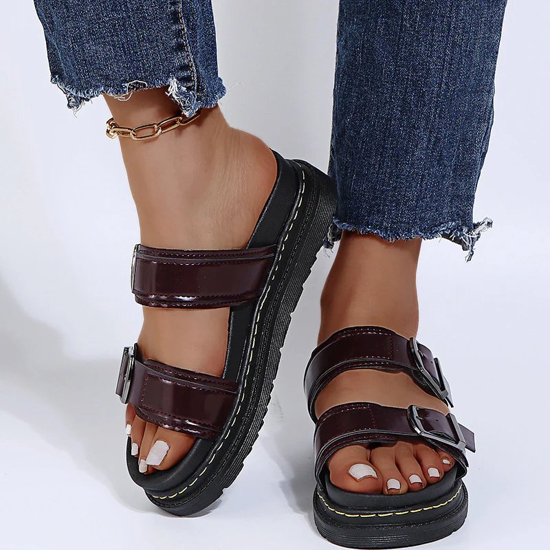 Women's Coastal Gladiator Sandals ¨C Sporty Platform Slide with Contoured Footbed