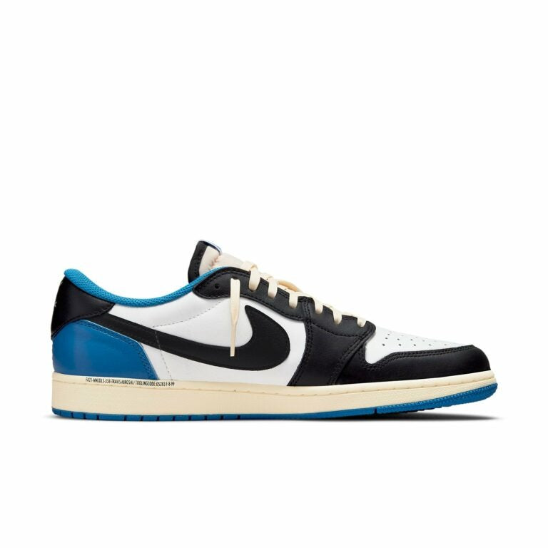 Fragment Design x Travis Scott x Air Jordan 1 Retro Low ¡®Sail Black Military Blue¡¯