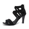 Women¡¯s Aurora Rome Stiletto Heels ¨C Zip Back Suede Open-Toe Sandals
