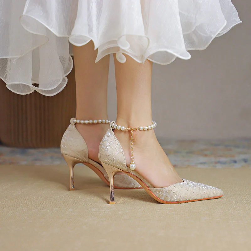 Women¡¯s Am¨¦lie Minimalist Buckle Strap Pointed-Toe High Heels ¨C Slim Stiletto Office & Evening Shoes