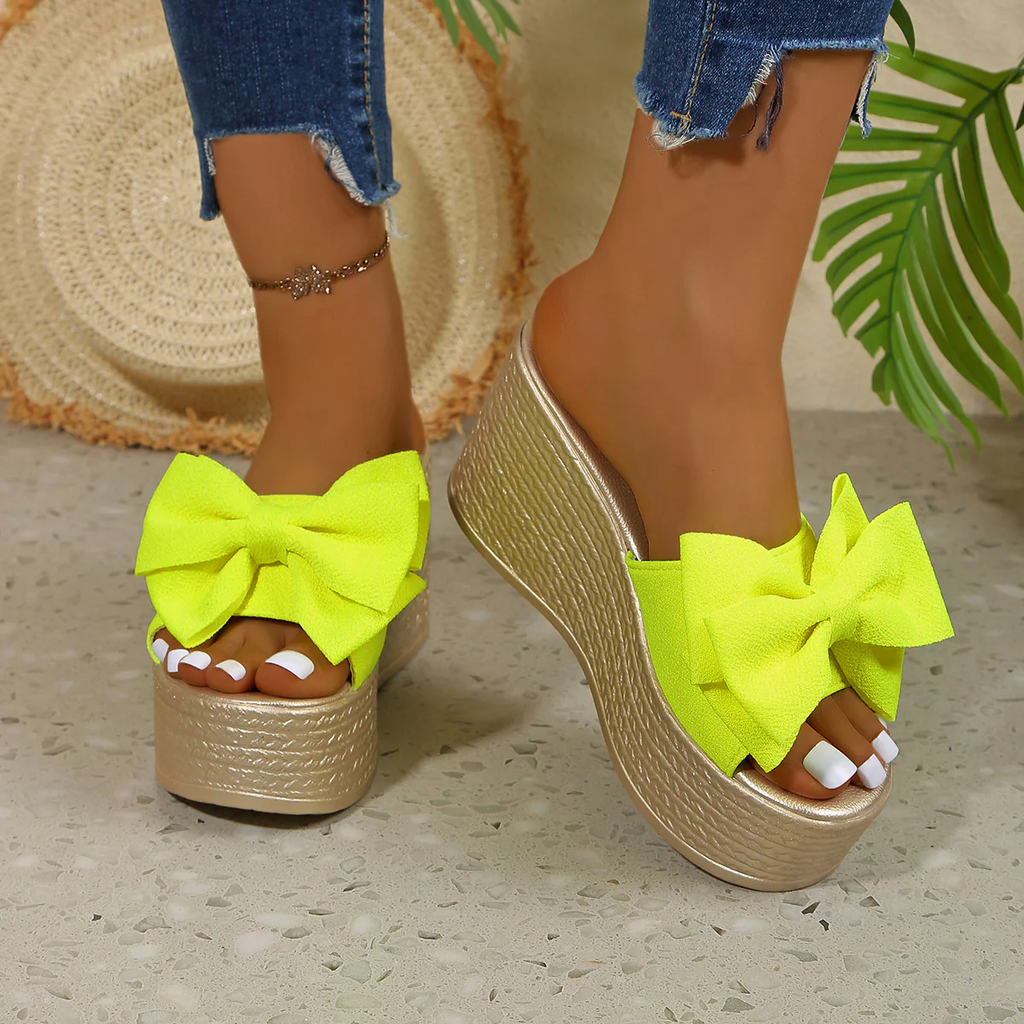 Bootara Women¡¯s BowBella Platform Wedge Sandals ¨C Chunky Flatform Summer Shoes