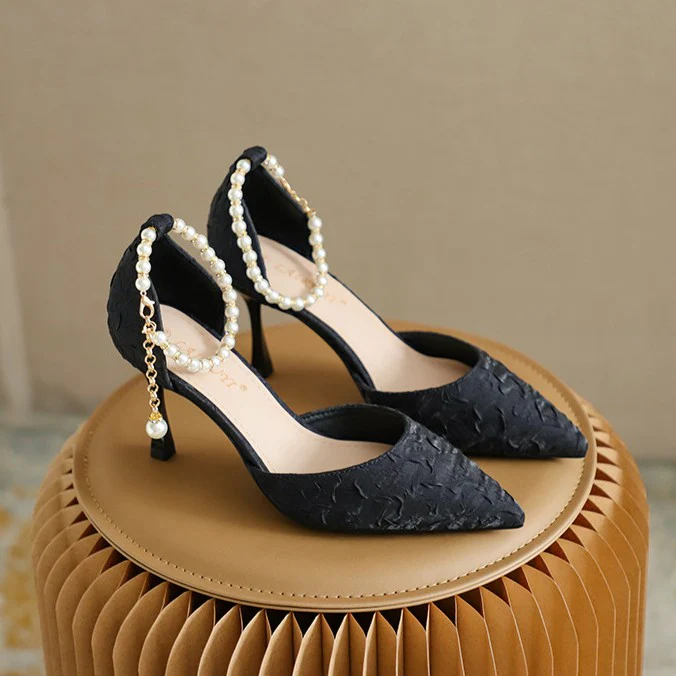 Women¡¯s Am¨¦lie Minimalist Buckle Strap Pointed-Toe High Heels ¨C Slim Stiletto Office & Evening Shoes