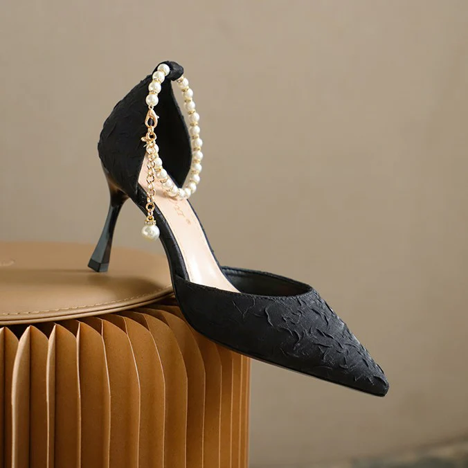 Women¡¯s Am¨¦lie Minimalist Buckle Strap Pointed-Toe High Heels ¨C Slim Stiletto Office & Evening Shoes