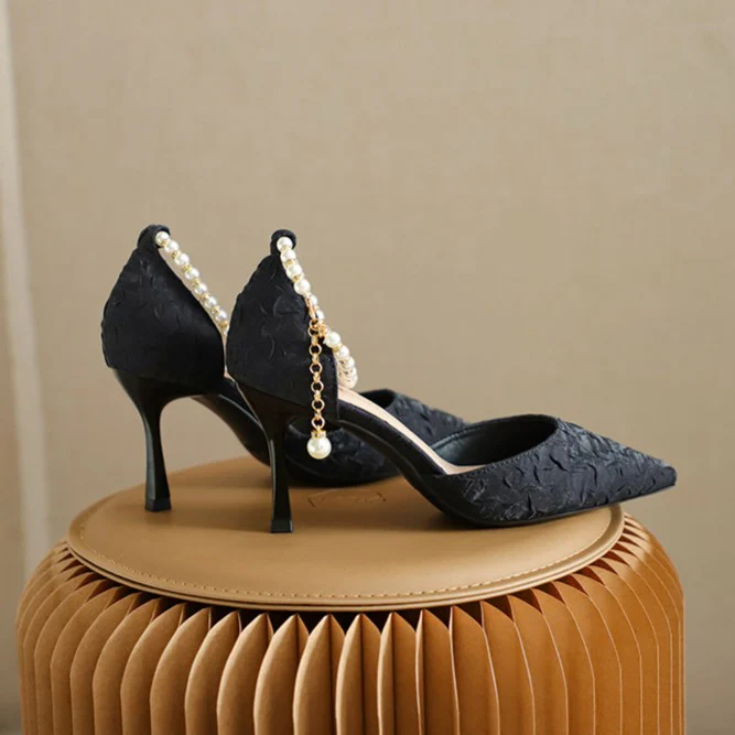 Women¡¯s Am¨¦lie Minimalist Buckle Strap Pointed-Toe High Heels ¨C Slim Stiletto Office & Evening Shoes