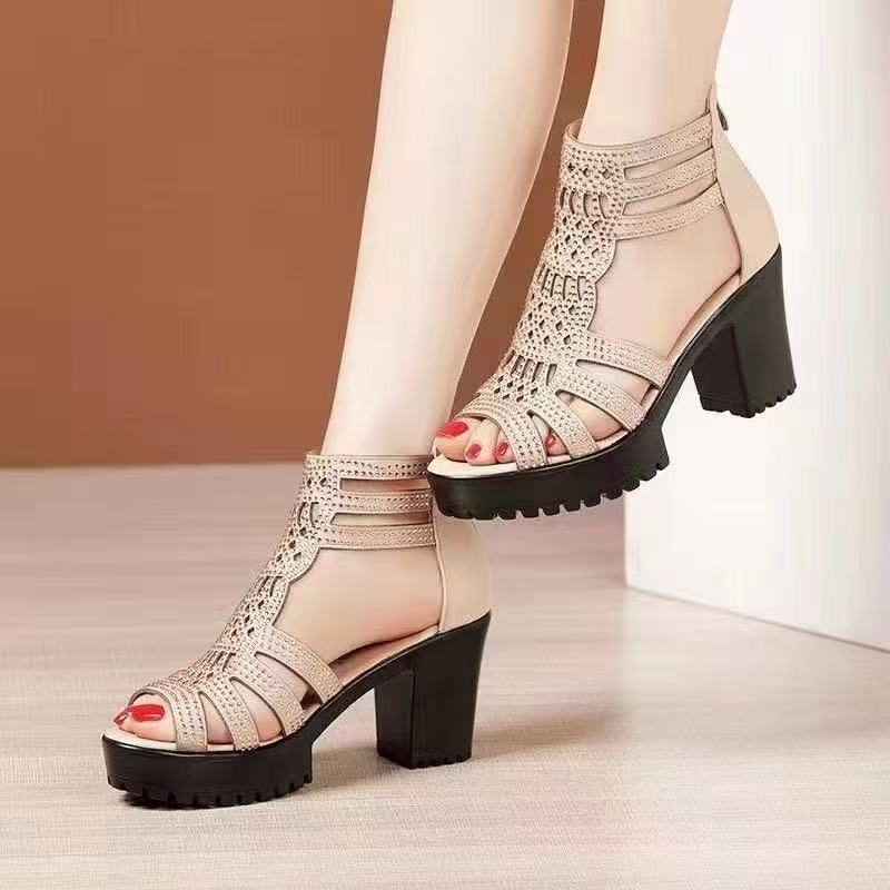 Women¡¯s Alviera Peep-Toe Platform Block Heel Sandals ¨C Soft Sole Roman Style Versatile Chic Sandals
