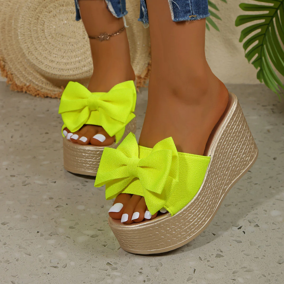 Bootara Women¡¯s BowBella Platform Wedge Sandals ¨C Chunky Flatform Summer Shoes
