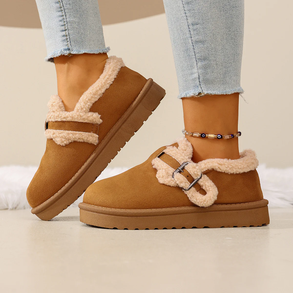 Women's BerryBirk Cozy Clogs ¨C Retro Faux Fur Platform Snow Boots