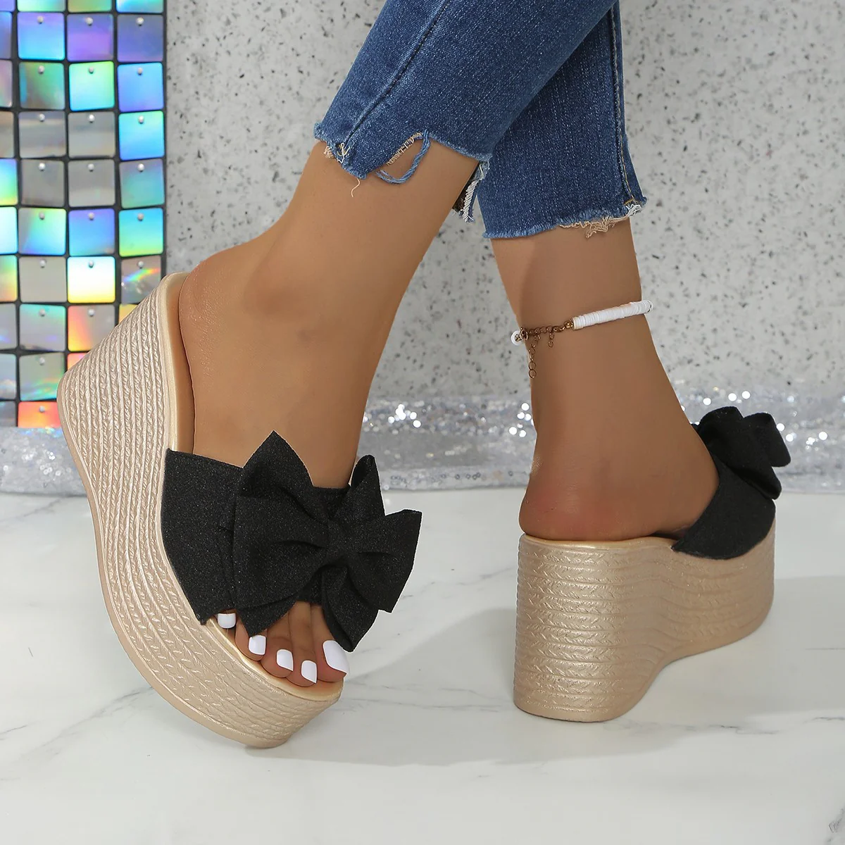 Bootara Women¡¯s BowBella Platform Wedge Sandals ¨C Chunky Flatform Summer Shoes