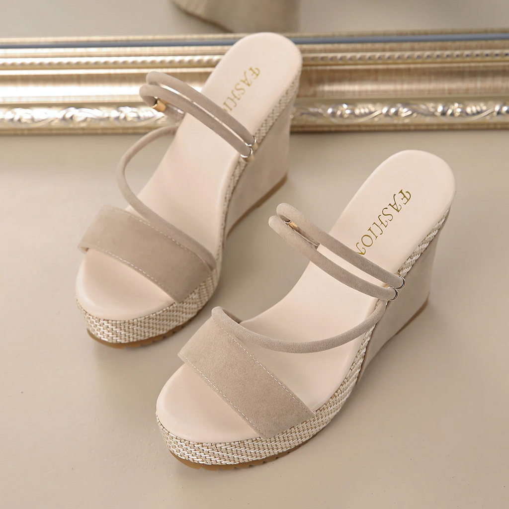 Women¡¯s VelvetAir Ankle-Strap Platform Wedge Sandals ¨C Breathable Suede Elegant Shoes
