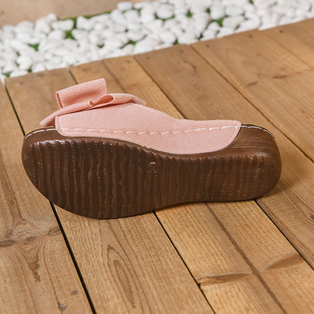 Women¡¯s Liora Bow Flower Platform Wedge Slide Sandals ¨C Peep-Toe Wide Strap Summer Slides