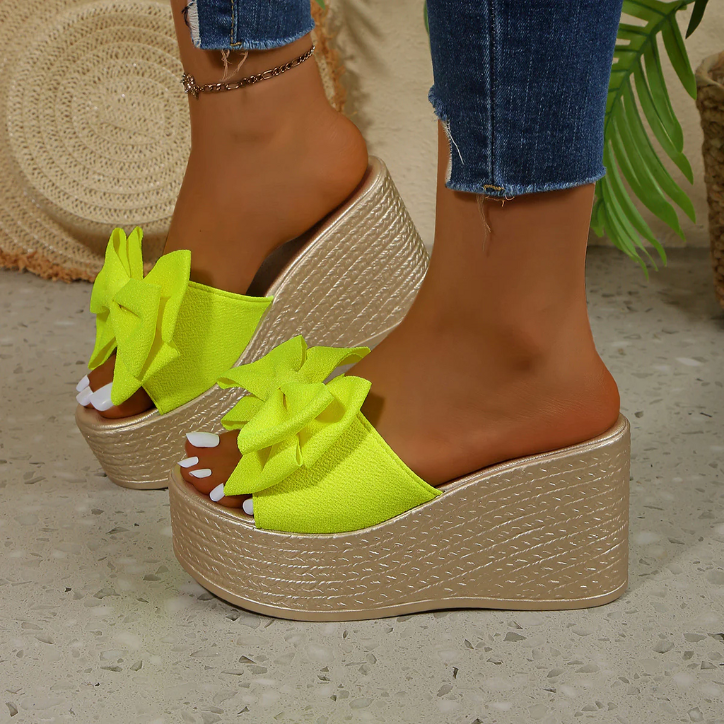 Bootara Women¡¯s BowBella Platform Wedge Sandals ¨C Chunky Flatform Summer Shoes