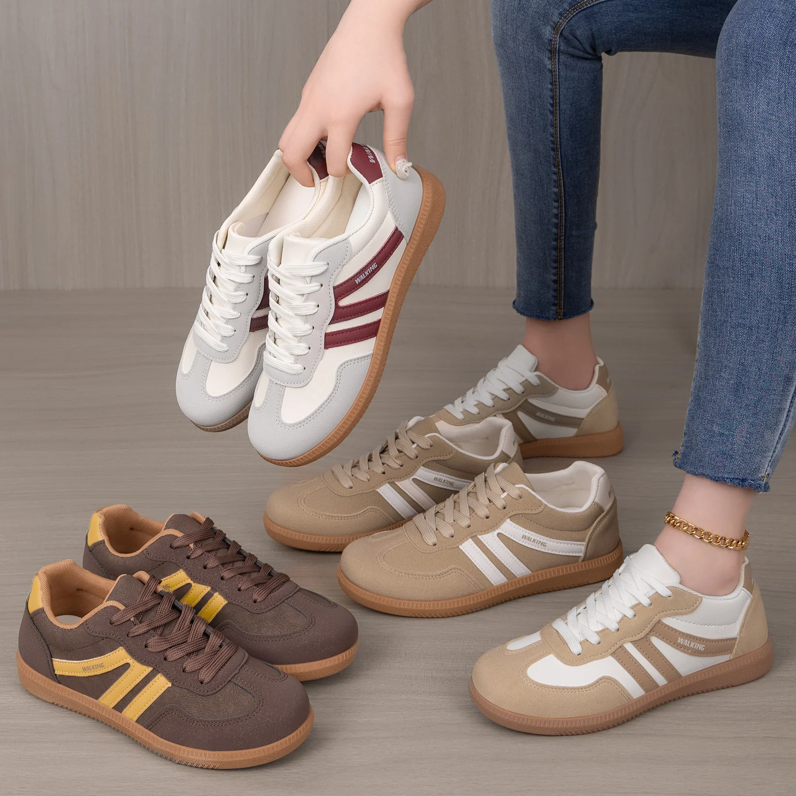 Women¡¯s Nova Retro Colorblock Sneakers ¨C Casual Lightweight Comfort Trainers