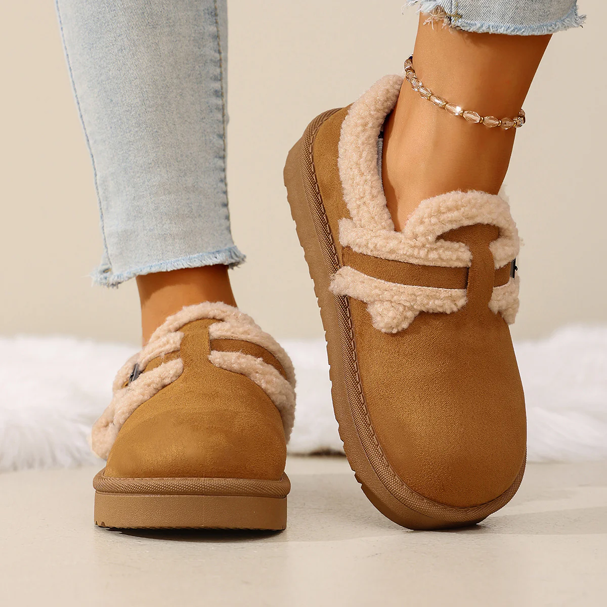 Women's BerryBirk Cozy Clogs ¨C Retro Faux Fur Platform Snow Boots