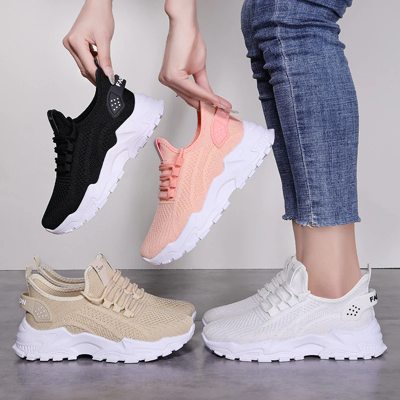 Women¡¯s AirWeave Sneakers ¨C Breathable Mesh Lightweight Flat Shoes