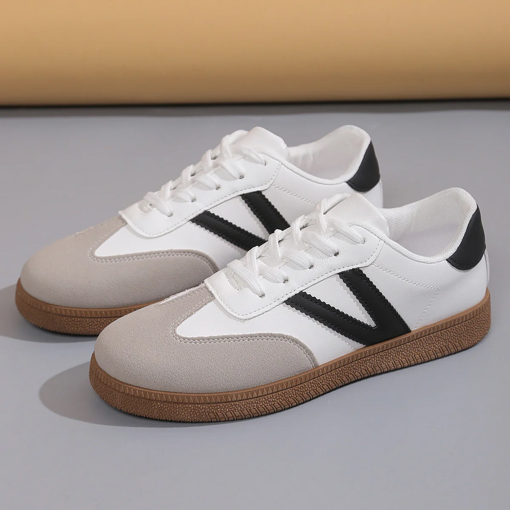 Women¡¯s Everyday Court Color-Block Trainer Sneakers ¨C Soft-Sole Flat Shoes