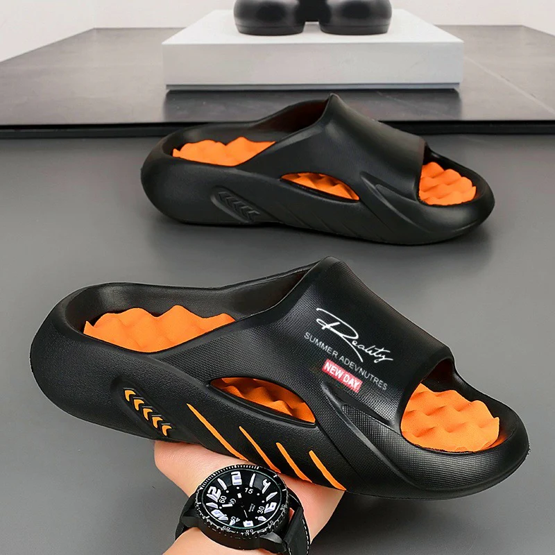 Unisex Atlas Logo Slides ¨C Street Style Cushioned Anti-Slip Beach Sandals