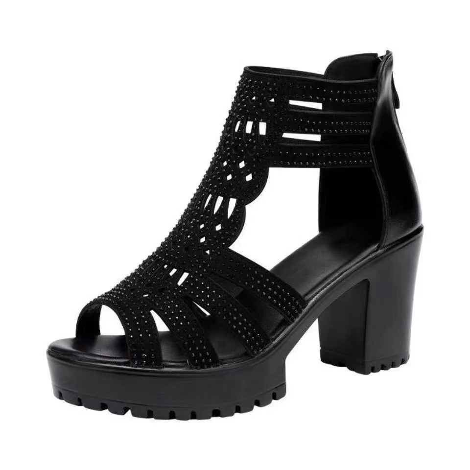 Women¡¯s Alviera Peep-Toe Platform Block Heel Sandals ¨C Soft Sole Roman Style Versatile Chic Sandals