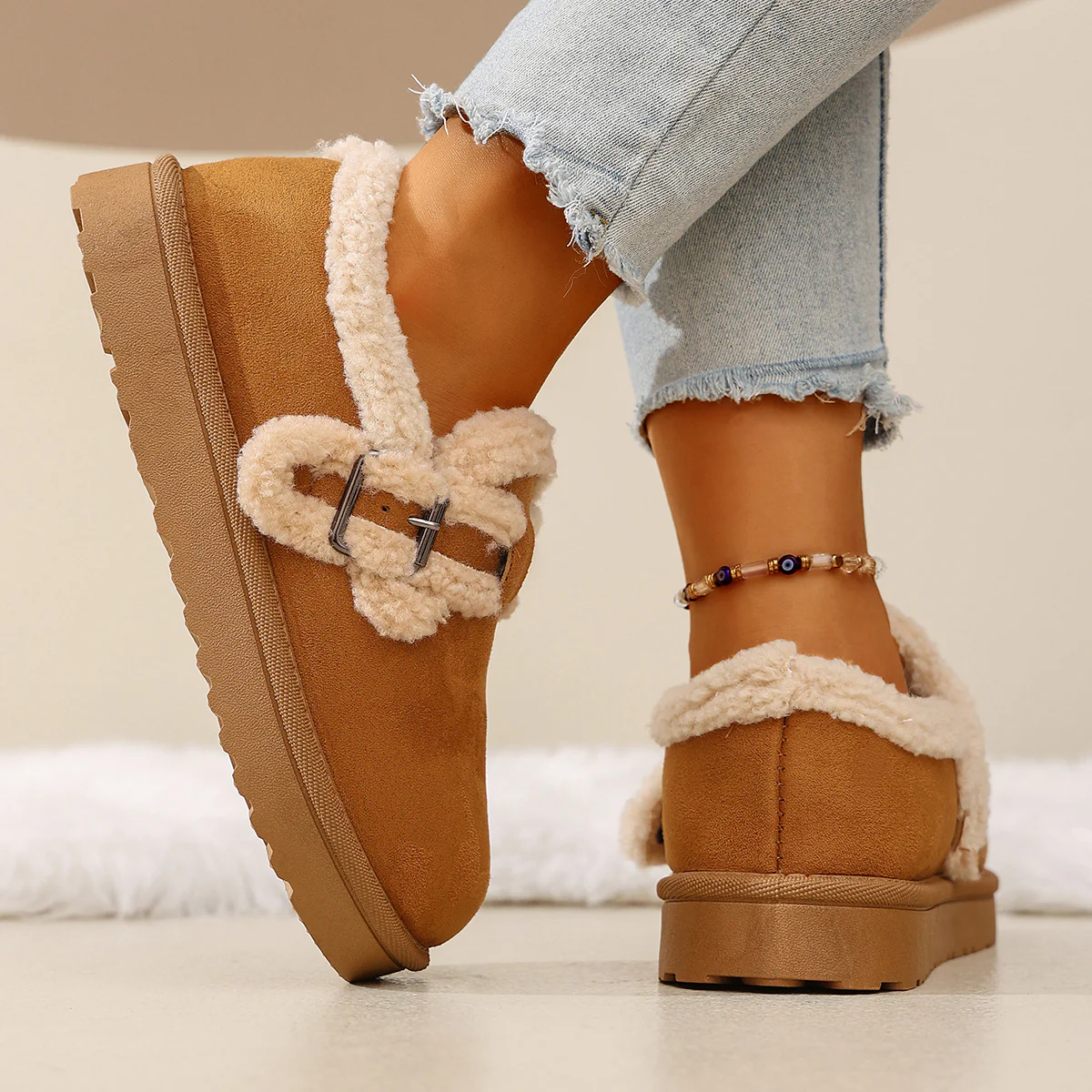 Women's BerryBirk Cozy Clogs ¨C Retro Faux Fur Platform Snow Boots