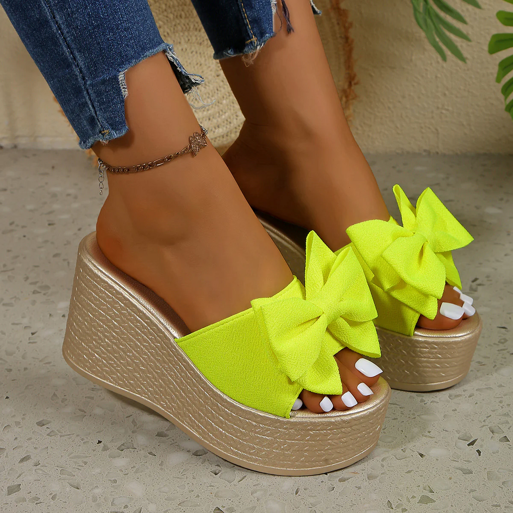 Bootara Women¡¯s BowBella Platform Wedge Sandals ¨C Chunky Flatform Summer Shoes