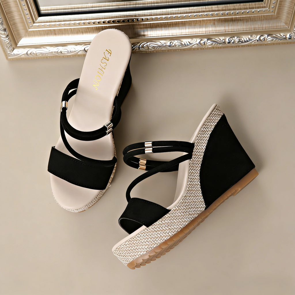 Women¡¯s VelvetAir Ankle-Strap Platform Wedge Sandals ¨C Breathable Suede Elegant Shoes