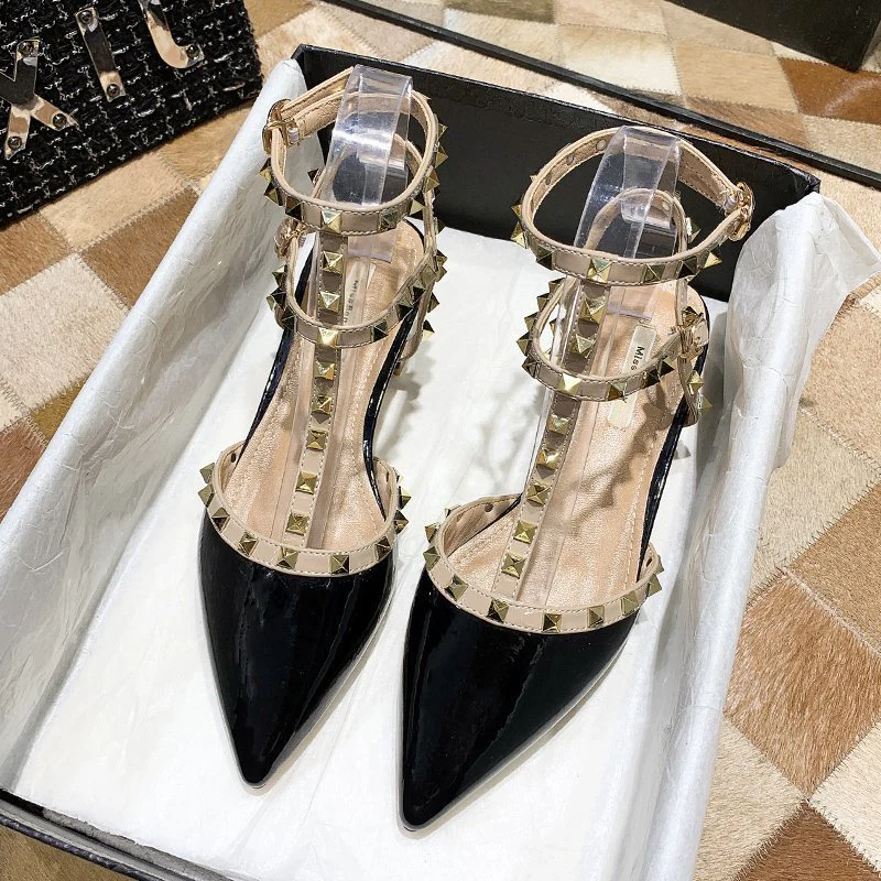 Women¡¯s Studded Pointed Toe Low Heels
