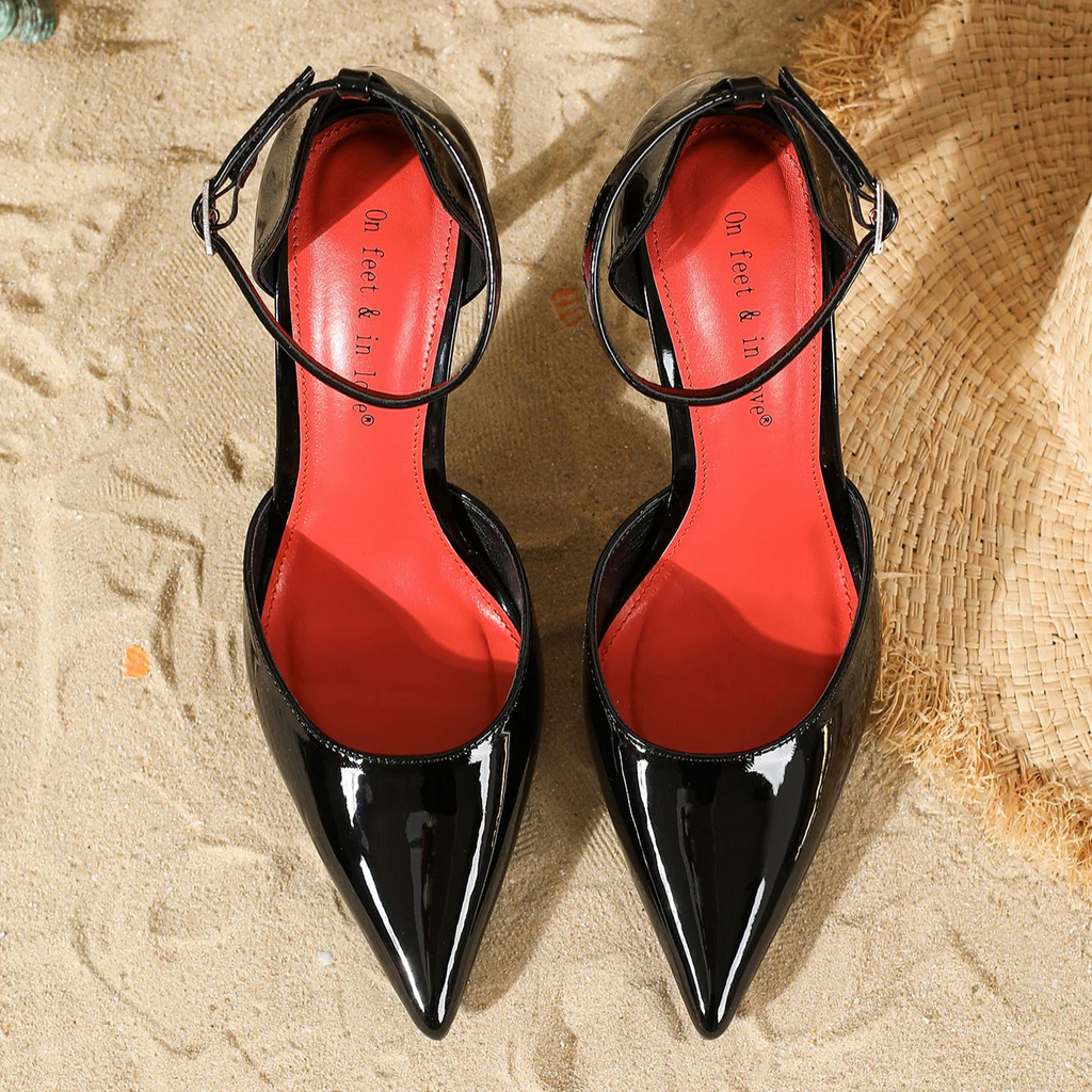 Women¡¯s Am¨¦lie Minimalist Buckle Strap Pointed-Toe High Heels ¨C Slim Stiletto Office & Evening Shoes