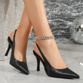 Women¡¯s ¨¦lise Minimalist French-Style Buckle Strap Pointed-Toe High Heels ¨C Slim Stiletto Court Shoes