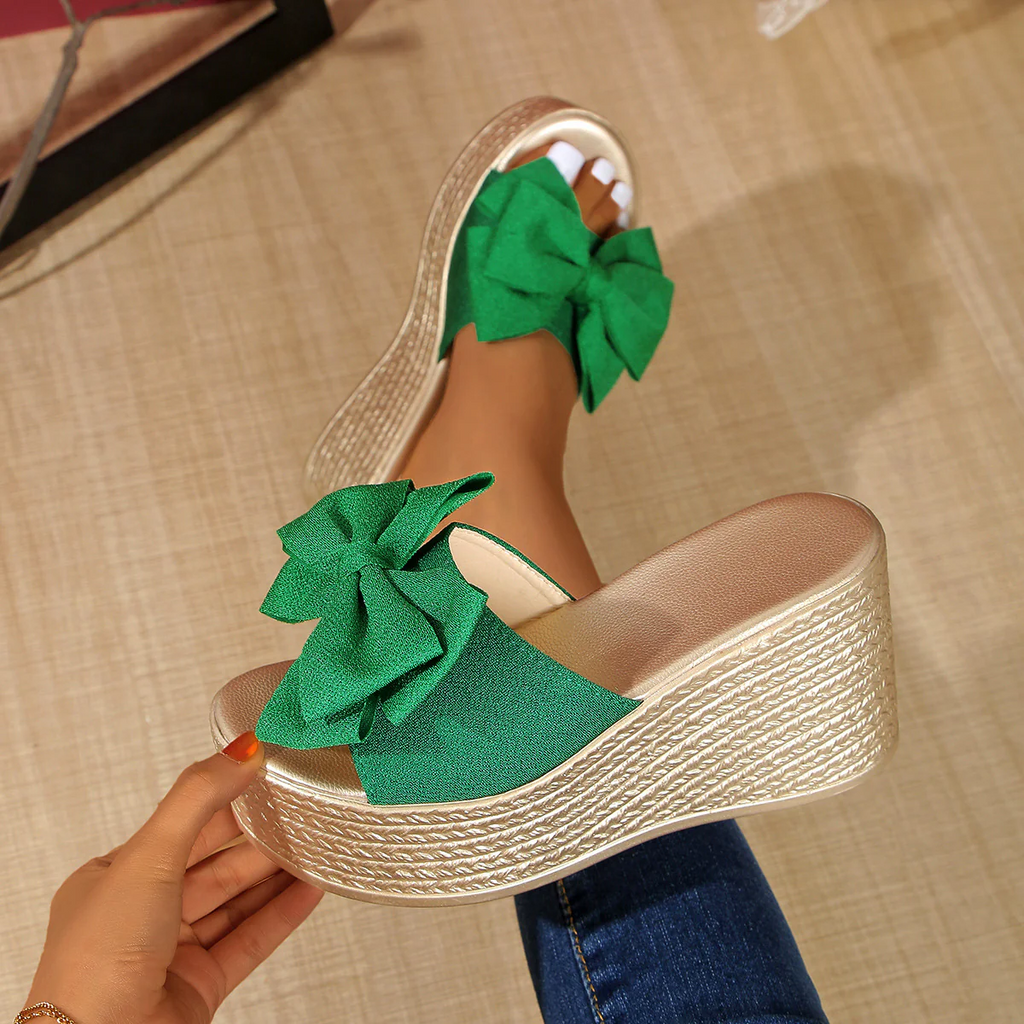 Bootara Women¡¯s BowBella Platform Wedge Sandals ¨C Chunky Flatform Summer Shoes