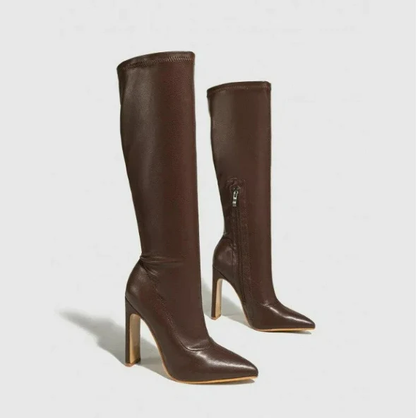 Women's LuxeStiletto Knee-High Boots ¨C Pointed Toe Slim Heel Fashion Boots