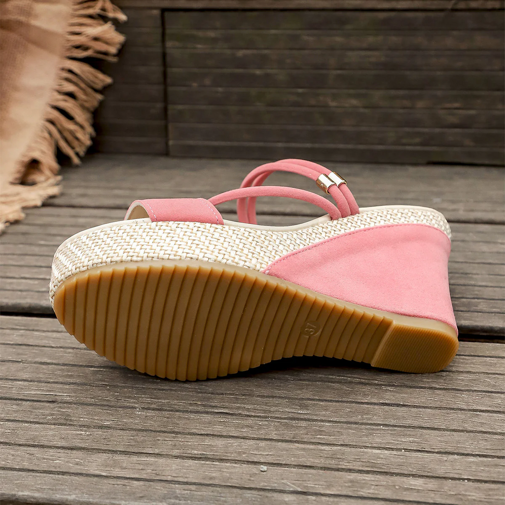 Women¡¯s VelvetAir Ankle-Strap Platform Wedge Sandals ¨C Breathable Suede Elegant Shoes