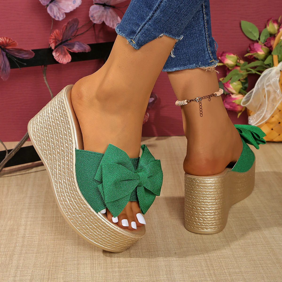 Bootara Women¡¯s BowBella Platform Wedge Sandals ¨C Chunky Flatform Summer Shoes