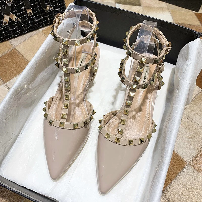 Women¡¯s Studded Pointed Toe Low Heels