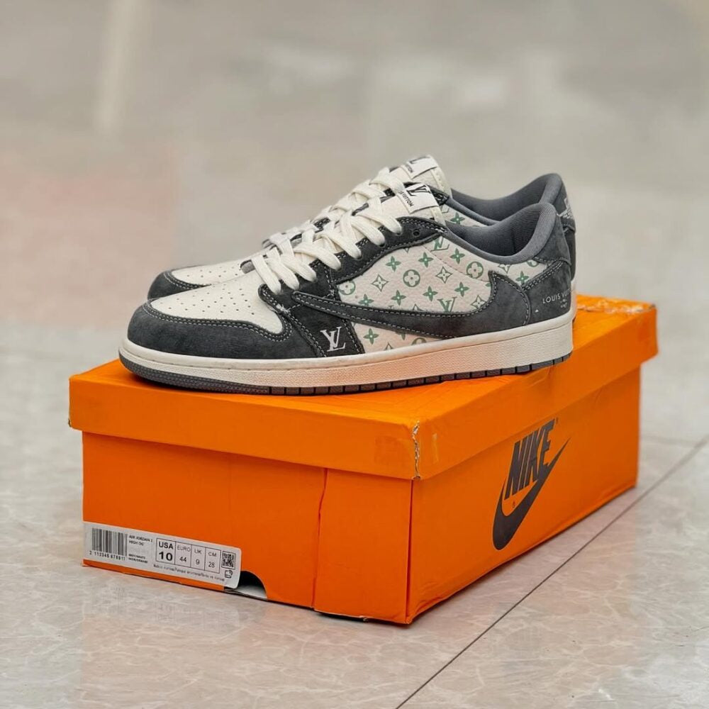 Louis Vuitton x Nike Air Jordan 1 Low ¡°Green Monogram Suede¡± (Custom)
